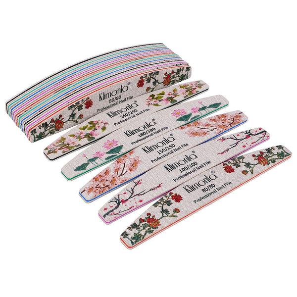 50X Flower Nail Files Sanding Buffer 80-240 Grit Professional Manicure Pedicure