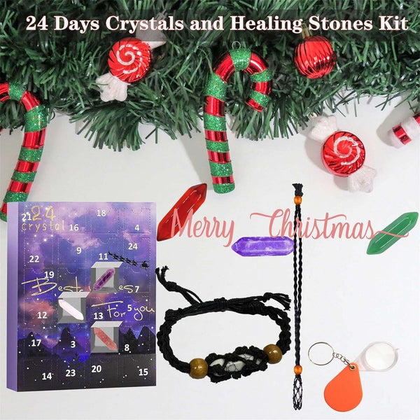 2026 Christmas Countdown 24 Days Advent Calendar Crystal Stone Blind Box Gift AU