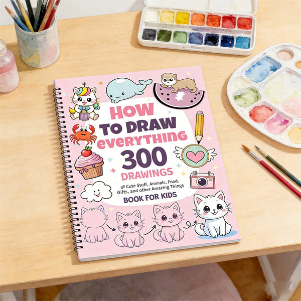 2PCS How to Draw Anything Book Step-by-Step Drawing Guide for Kids & Beginners