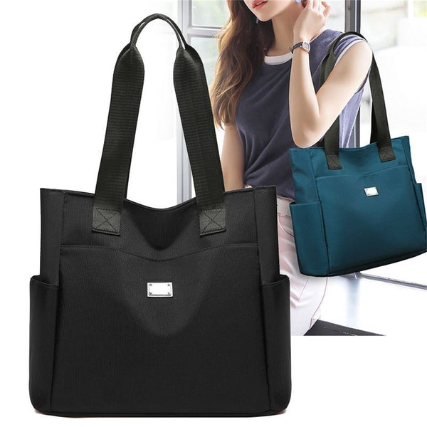 2pcs Waterproof Nylon Shoulder Bag | Multi-Pocket Travel Tote Laptop Work Handbag