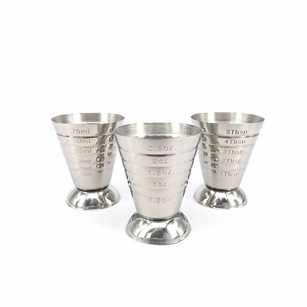75ml Cup Spirit KU Stainless Jigger Bartending Wine Tools Alcohol Cocktails