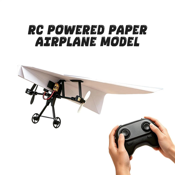 RC powered paper airplane model held with 2.4G remote control - Lets Party