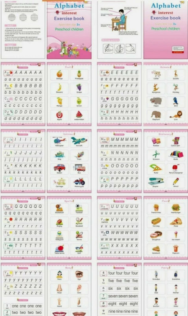 4 Kids Magic Handwriting Copybook Reused Groove Practice Calligraphy Book Number