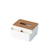 Wooden Tissue Box Cover – White Napkin Storage Holder for Bathroom, Bedroom, Office and Home