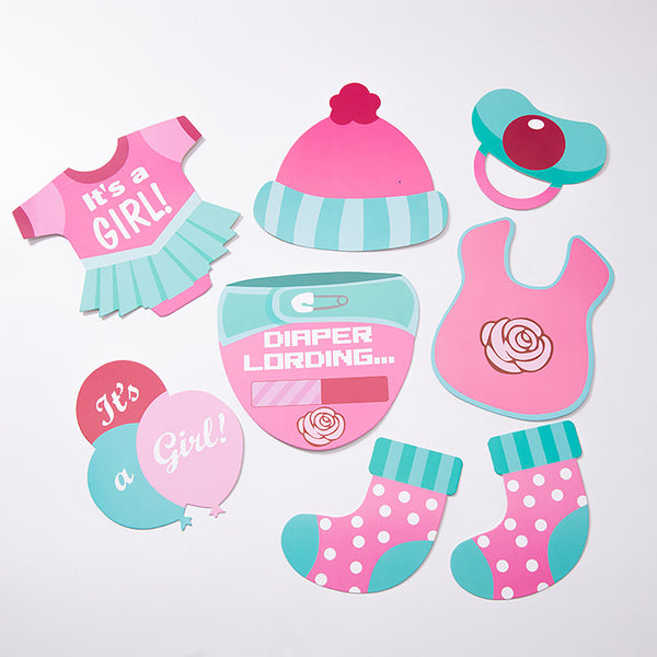 25pcs Gender Reveal Party Supplies Baby Shower Photo Booth Prop Set Baby Shower