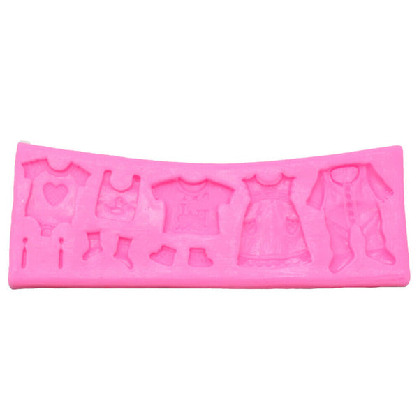 3D Baby Clothes Cake Decorating Fondant Mould Silicone Baking Mold Chocolate RAU