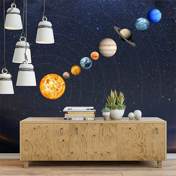 Glow In The Dark Wall Sticker Luminous Solar System Space Planet Room Decal New