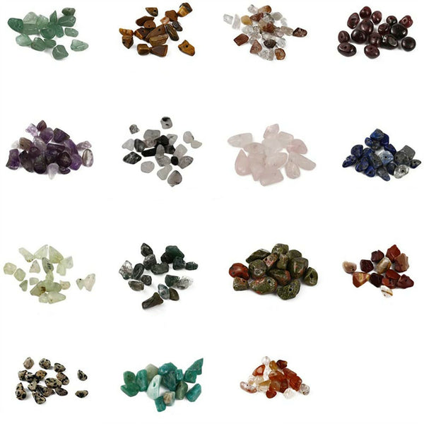 2 Sets Natural Gemstone Crystal Chips Tumbled Stones Chakra Healing Collection