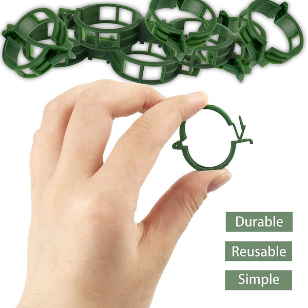 500PCS Green Veggie Garden Plant Support Clip Trellis Twine Greenhouse Vegetable