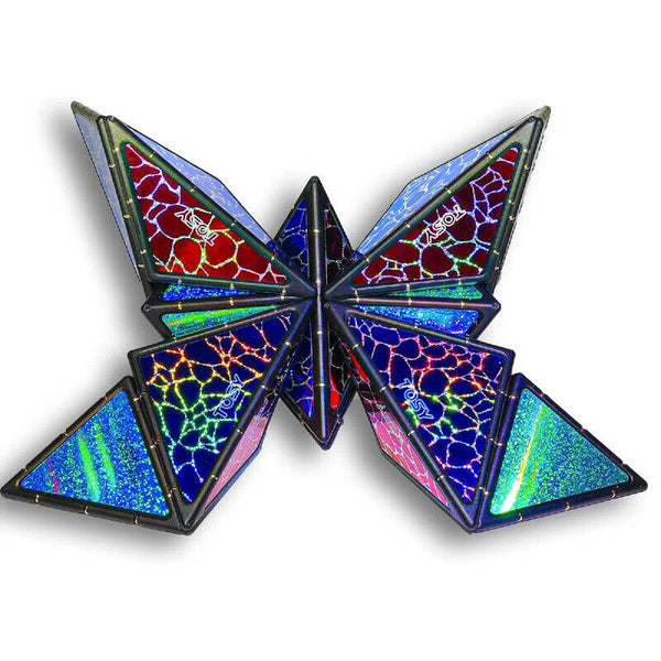 Magnet Pyramid Glow Transforms Glowing Design Fidget Sensory Toy Spinner