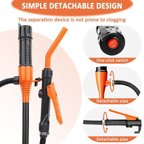 Battery Powered Electric Siphon Pump 2.4 GPM Fuel Oil Water Transfer Pump