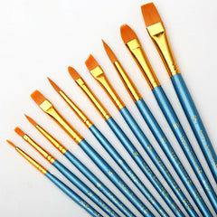 10 Pcs Artist Paint Brushes Set Kit Watercolour Acrylic Oil Face Painting Craft