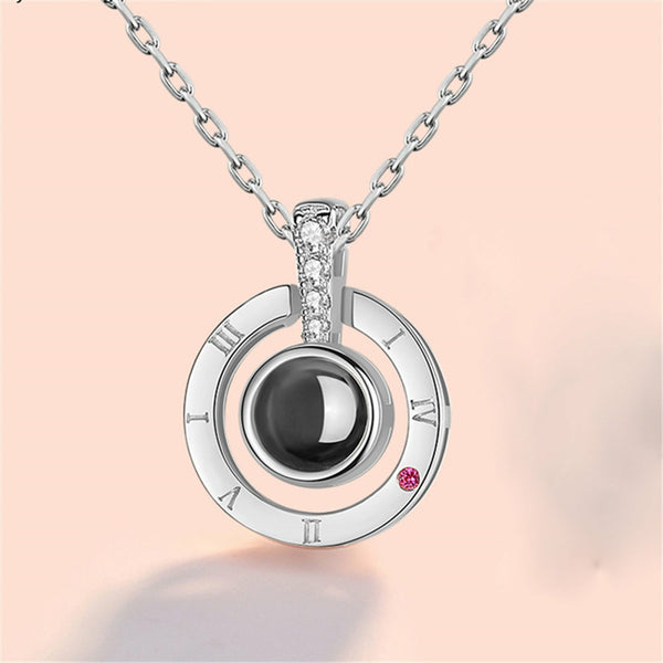 2pcs I LOVE YOU in 100 languages Pendant Necklace For Memory of LOVE Xmas Gift
