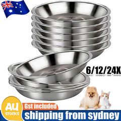 Stainless Steel Dog Bowl Set – Non-Slip Large Capacity Pet Food & Water Bowls (6-Pack)