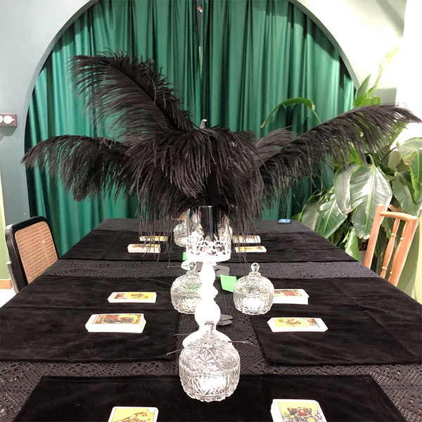 10pcs 35-40cm Black Ostrich Feathers Plume Centerpiece Wedding Party Table Decor