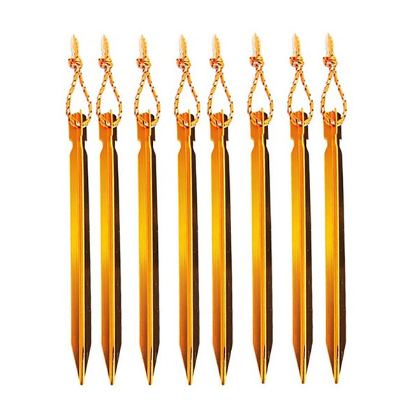 8PCS 18cm Aluminum Alloy Outdoor Camping Trip Tent Peg Christmas Gift Tools AU 　