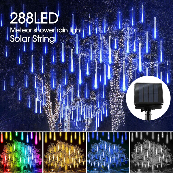 LED Solar Lights Meteor Shower Rain Christmas Tree String Lights Garden Outdoor