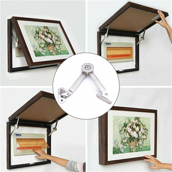 2 Set Lid Strut Box Flap Stay Safe Door Wardrobe Support Open/Close Hinge Soft