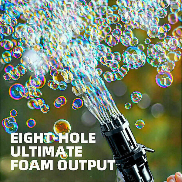 Black bubble machine sending out a stream of bubbles