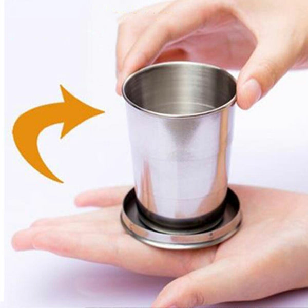 Stainless Steel Folding Cup Travel Camping Cup Telescopic Portable Collapsible