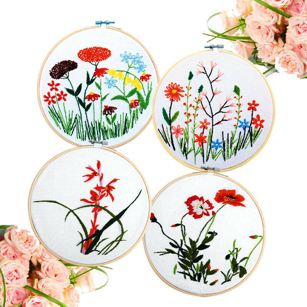 10PCS Bamboo Embroidery Hoops Ring Sewing Frame Cross Stitch Craft Wedding Xmas