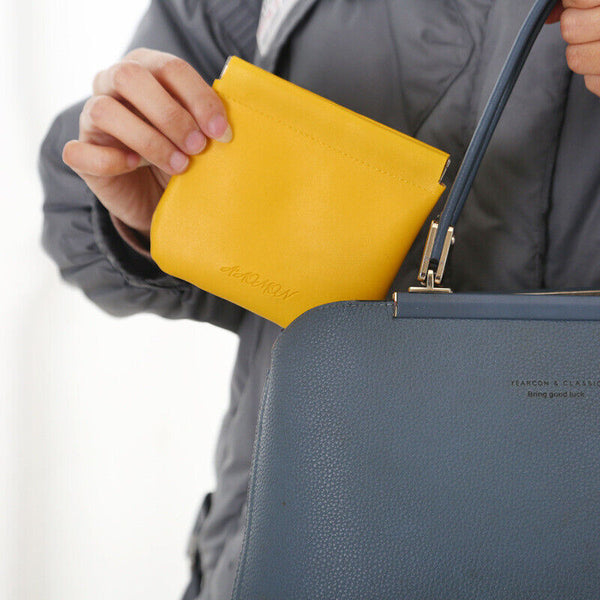 Pocket Cosmetic Bag Portable self-Closing Water-Resistant Leather Storage Bag AU