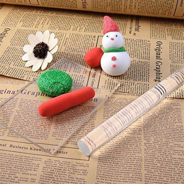 1/3/4/5pcs Durable Polymer Clay Craft Clear Acrylic Roller Rolling Pin Art Tools