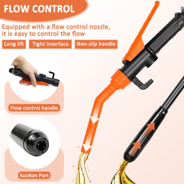 Battery Powered Electric Siphon Pump 2.4 GPM Fuel Oil Water Transfer Pump