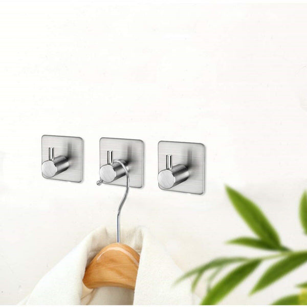5pcs Adhesive Hooks Stainless Steel Hooks for Home Office and Outdoor Hanging AU