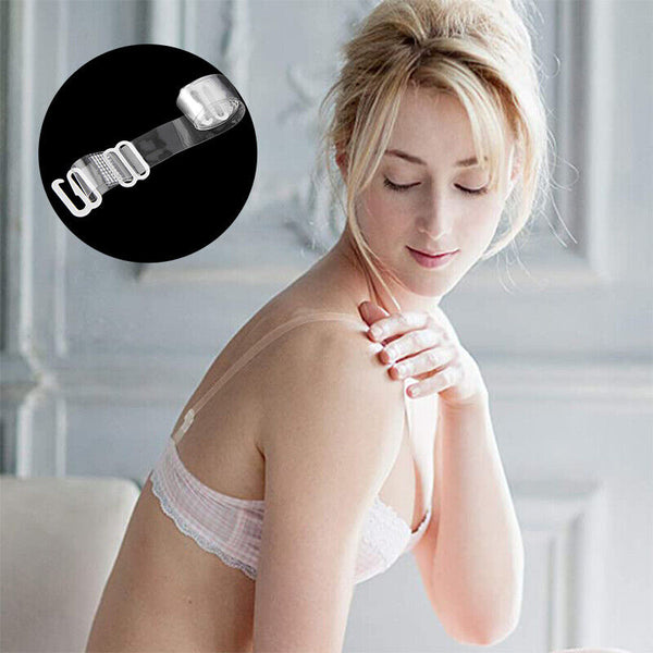 3Pairs Adjustable Transparent Invisible Bra Strap Clear Underwear Shoulder Strap