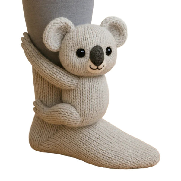 Animal socks size guide - approx 25cm sock length and 18cm cuff