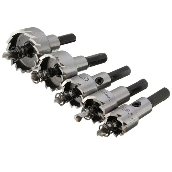 5PCS HSS Hole Saw Drill Bit Set – Multi-Size Hole Cutter Kit