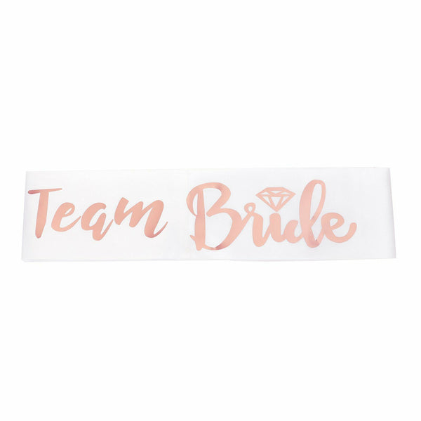 Rose Gold Bride to Be Veil Sash Tiara Team Bride Sash Hen Night Bridesmaid Sash