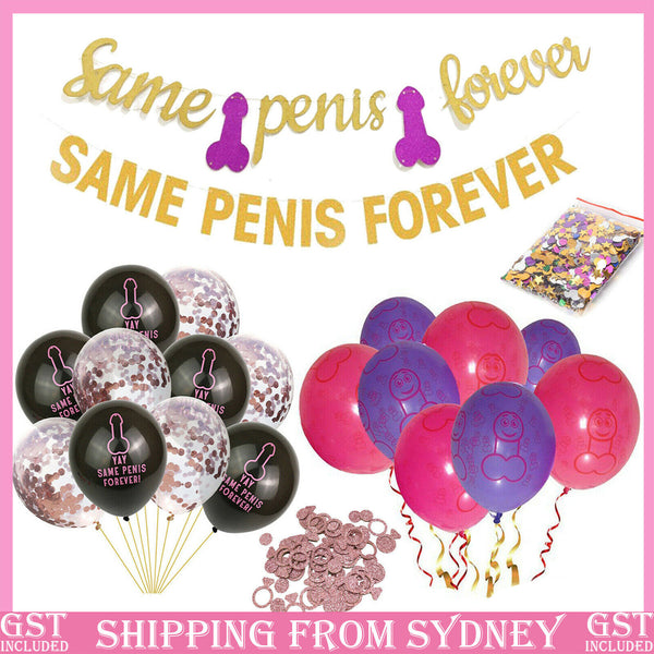 YAY SAME PENIS FOREVER Latex Balloon Banner Hen Party Wedding Celebration Decor