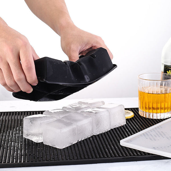 2x 8 Grids Whiskey Silicone Maker Ice Cube Tray Mould Large Mold Giant Square