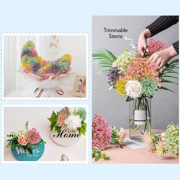 60PCS Artificial Baby’s Breath Gypsophila Silk Flowers Bouquet Decoration