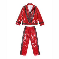 Kids 80s Pop Star Costume – Black Jacket, Pants & Wig Dance Outfit for Book Week