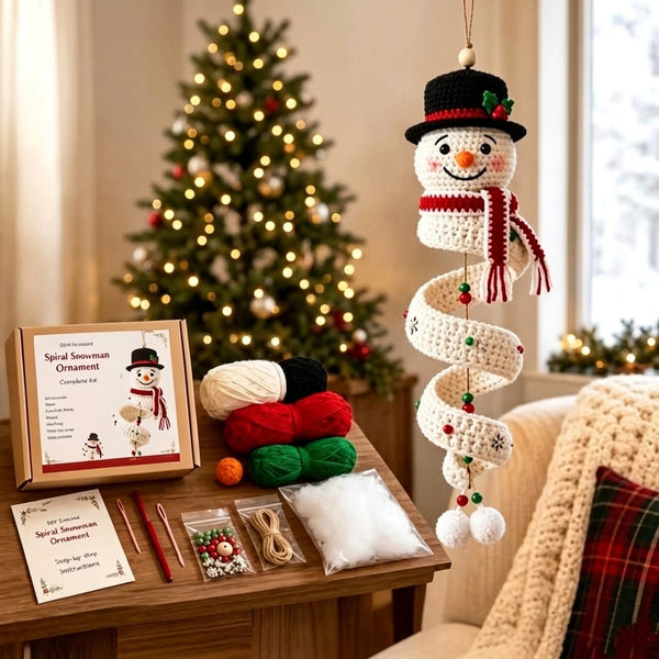 Crochet Christmas Tree Spiral Ornament DIY Kit Christmas Tree Crochet Craft Kit