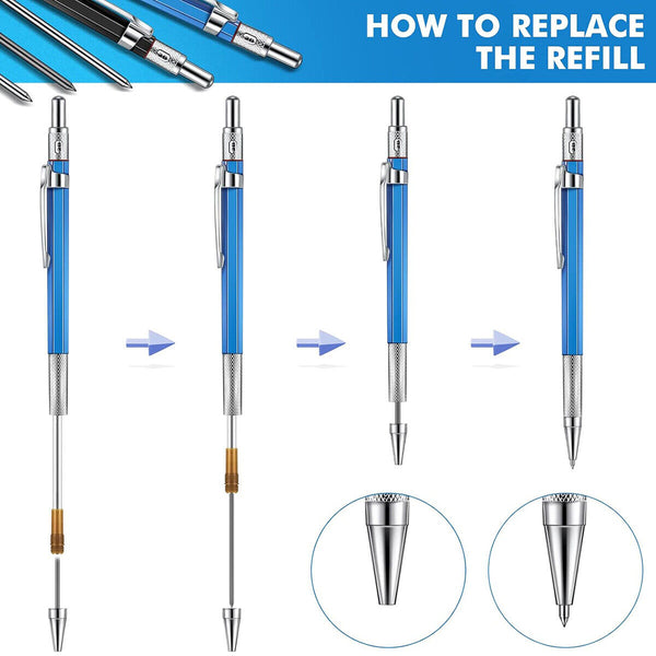 2X 2B 2mm Lead Holder Automatic Mechanical Draw Drafting Pencil 24 Leads Refill