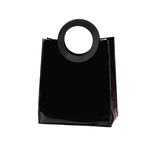 10PCS Black PVC Gift Bags with Round and Square Handles Jelly Handbag Set AU