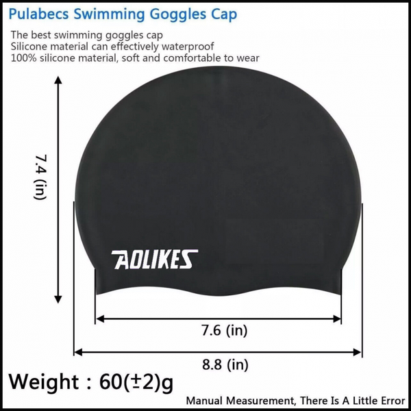 Swimming Cap Waterproof Silicone Swim Pool Hat For Adult Men Long Hair Women AU