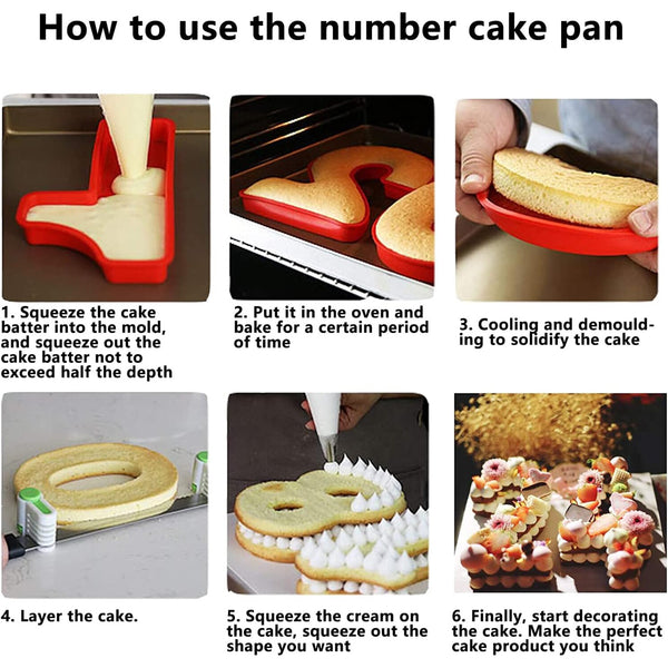 10 Inch Silicone Number Cake Mould Birthday Cake Baking Pan Number Shape