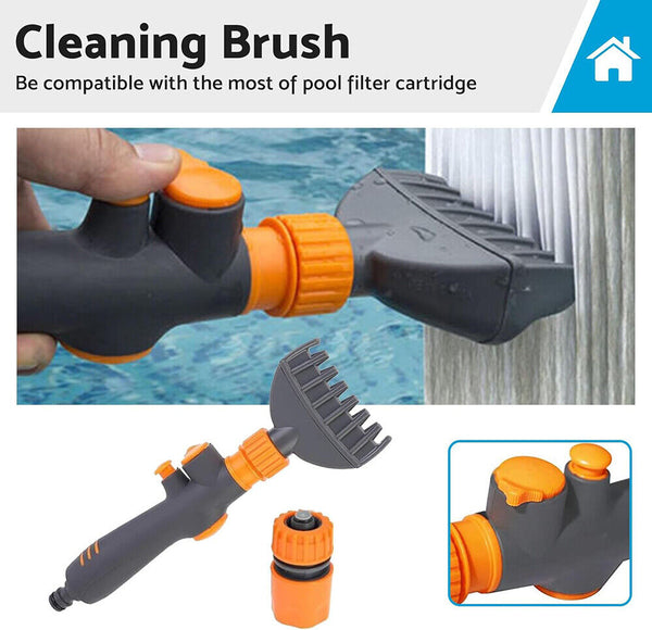Handheld Water Wand Swimming Pool Filter Cartridge Cleaner Brush Remove Dirty