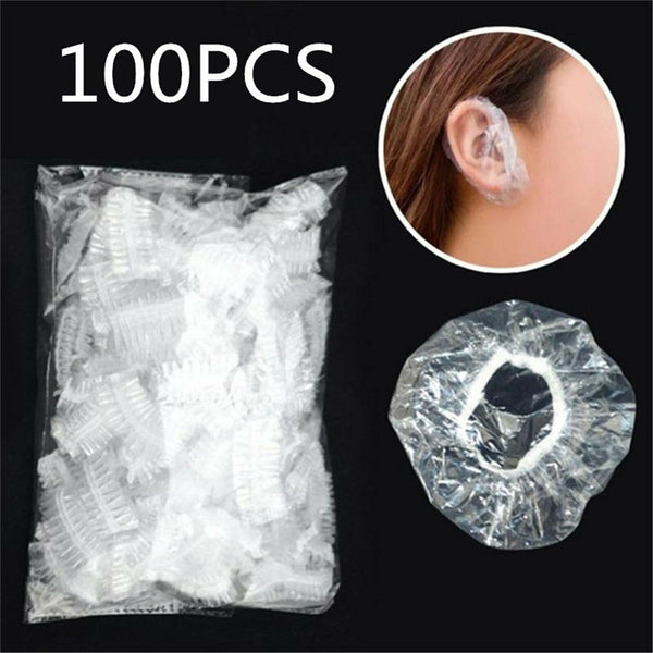 100PCS Bath Clear and Disposable for Dyeing Hair Salon Waterproof Ear Cover