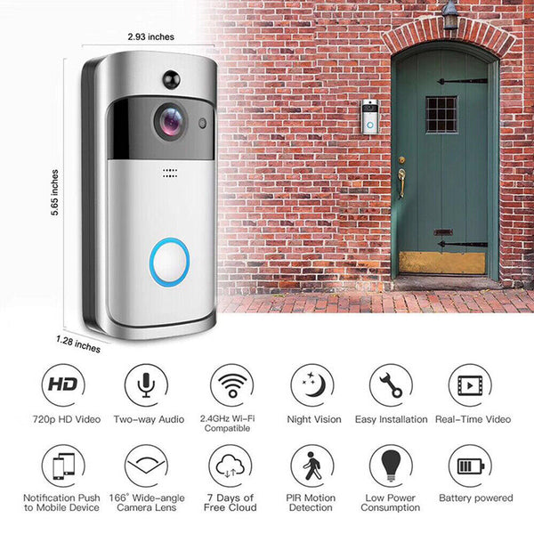 Wireless Doorbell WiFi Phone Security Camera Ring Video Door Bell Smart Intercom