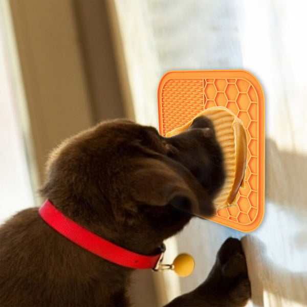 Silicone Dog Pet Lick Mat Pad Boredom Buster Slow Feeder Bath Grooming Helper AU