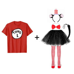 Cat in the Hat Costume Kids Girls – Thing 1 & Thing 2 Tutu Set, Book Week 2026
