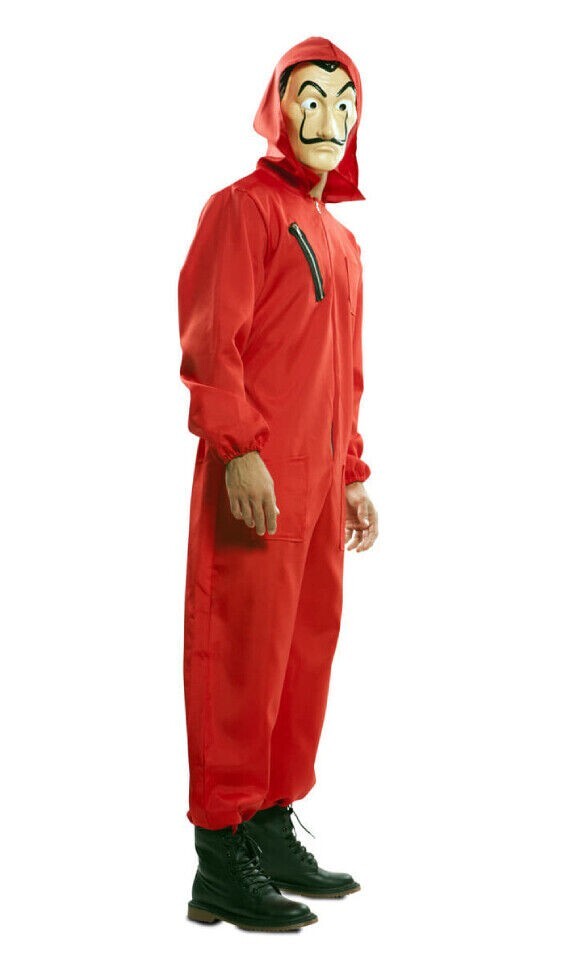 Halloween Unisex Red Salvador Dali La Jumpsuit Money Heist Criminal Mask Costume