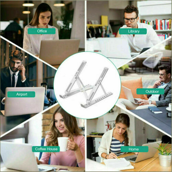 Foldable Laptop Stand and Tablet Holder – Adjustable Portable Desktop Riser for Notebook, iPad and Tablet