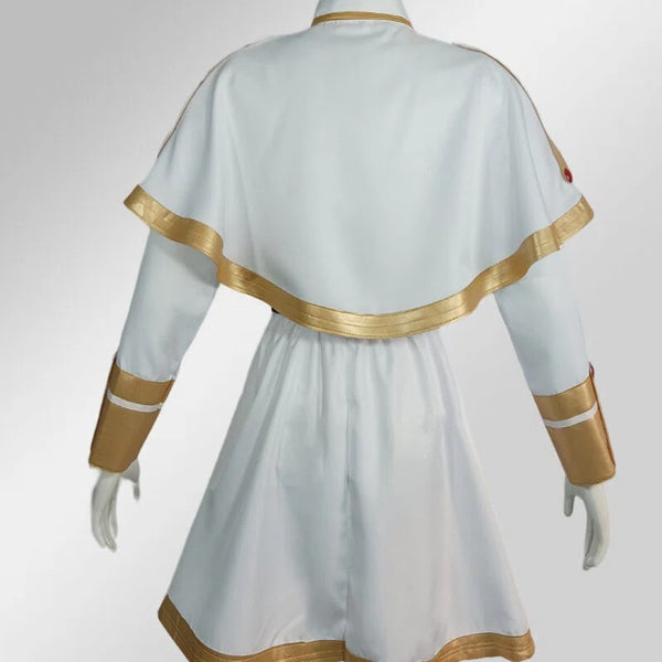 Anime Mage Cosplay Costume Set White Wig Fantasy Dress Outfit Book Week Party